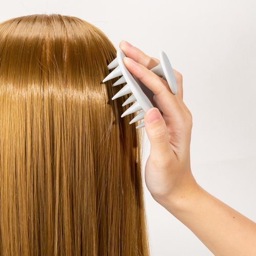 Hair Shampoo Brush Comb Scalp Massager  Head Wash Gray