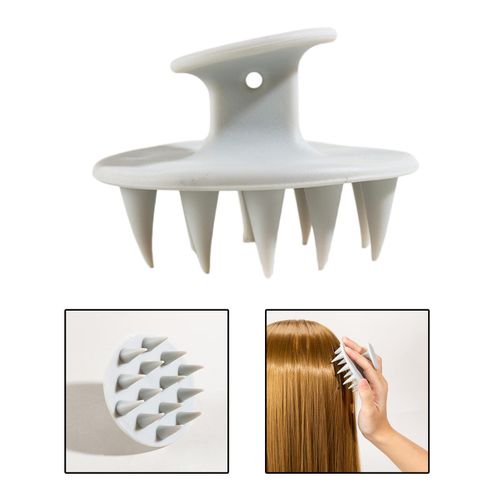 Hair Shampoo Brush Comb Scalp Massager  Head Wash Gray