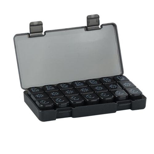Weekly  Organizer Portable Moisture Travel Black