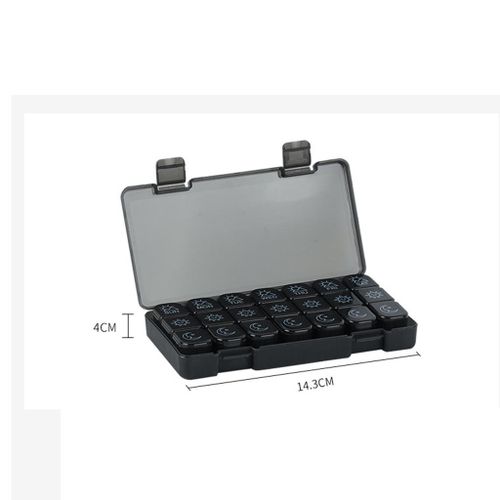 Weekly  Organizer Portable Moisture Travel Black