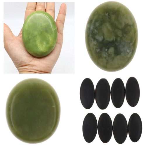 8 pieces spa hot stone massage set natural  basalt