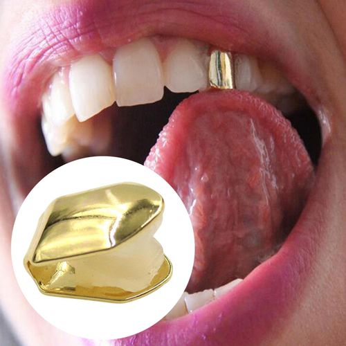 Hip Hop Grills Fake Teeth Rapper Fancy Dress Gold