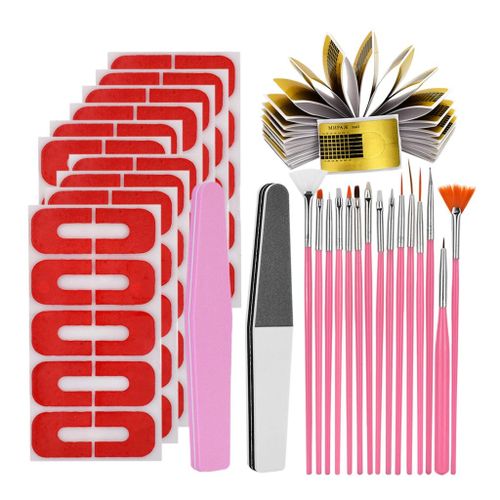 100Pcs Nail Forms French Acrylic UV Gel Extension Builder Set Golden