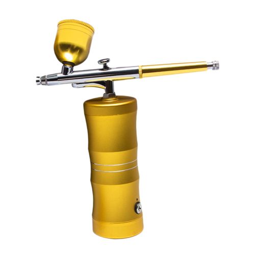 Portable Mini Air Compressor Kit Air-Brush Spray Gun For Mist Gold