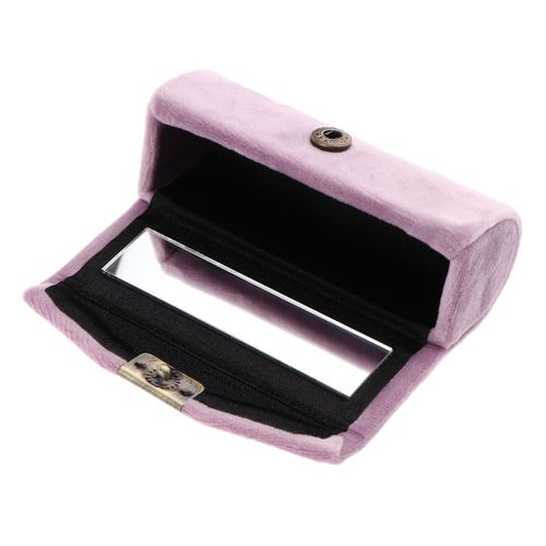 Classic Storage Case Holder Jewelry Gift With Mirror Pink