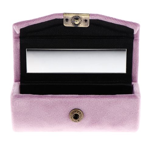 Classic Storage Case Holder Jewelry Gift With Mirror Pink