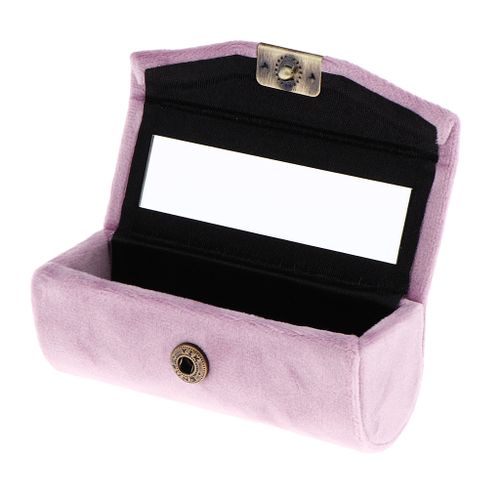 Classic Storage Case Holder Jewelry Gift With Mirror Pink