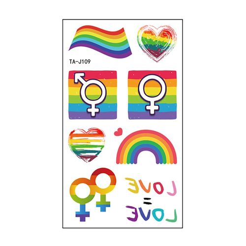 Rainbow Temporary Tattoo Stickers Easy To Use and Remove Tattoo Sticker for Summer Style Festival Wedding,Default NO5143