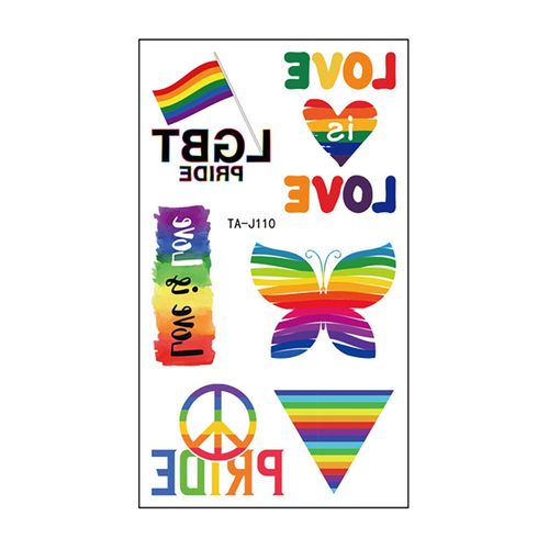 Rainbow Temporary Tattoo Stickers Easy To Use and Remove Tattoo Sticker for Summer Style Festival Wedding,Default NO5143