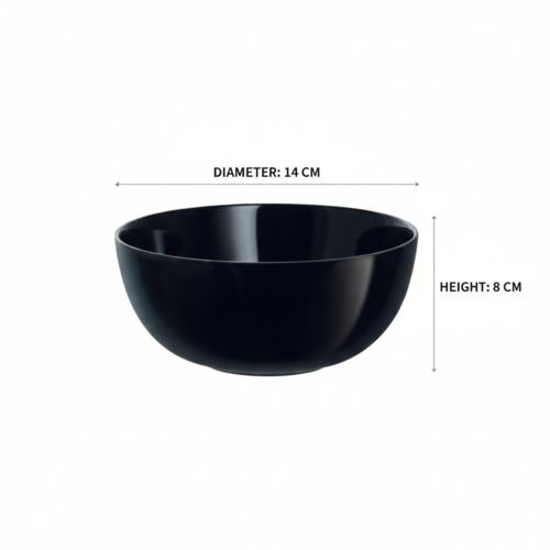 Sawa 6 Pieces - Ceramic Soup Bowls with  B001-8 - Black