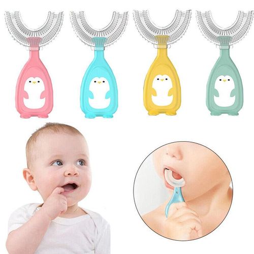 U Shaped Toothbrush Soft Silicone Brush Head 360° Oral