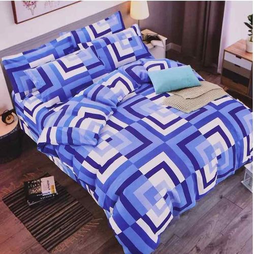 Grace Foam 5*6 Duvet Set, 1 Duvet ,1 Bedsheet & 2 Pillow Cases - Blue