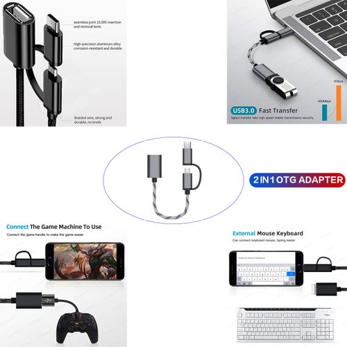 128 GB Metal  Usb Flash Drive  Adapter Cable  2 In 1 Set