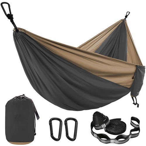 Hammock With Shoulder Straps And Black Carabiner - Double Outdoor Travel Furniture