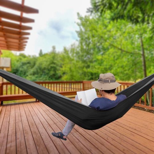 Hammock With Shoulder Straps And Black Carabiner - Double Outdoor Travel Furniture