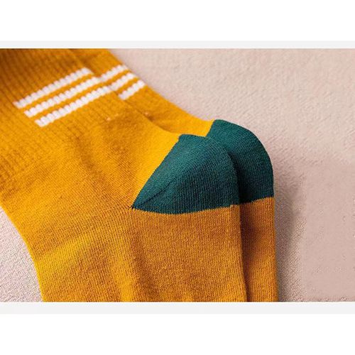 6 Pairs Men's Pure Cotton Socks Simple Style Letter Medium Tube - Random Color