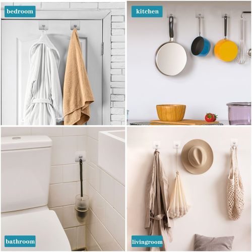 Adhesive Hooks For Wall Heavy Duty, Self Adhesive Hook 10PCS