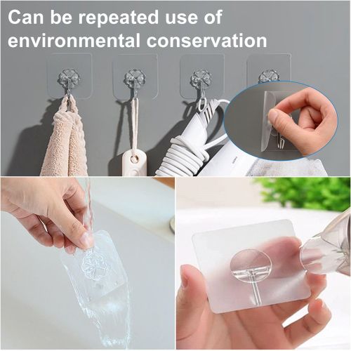 Adhesive Hooks For Wall Heavy Duty, Self Adhesive Hook 10PCS