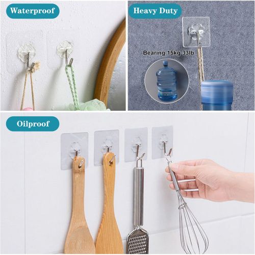 Adhesive Hooks For Wall Heavy Duty, Self Adhesive Hook 10PCS