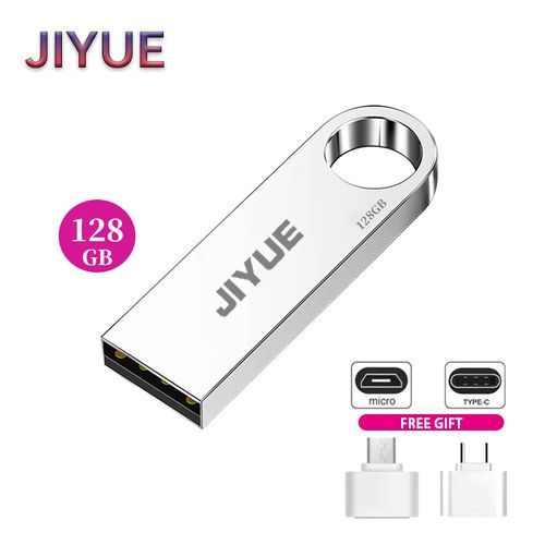 JIYUE Flash Drive 3.0 128GB Metal OTG Micro USB Type-C