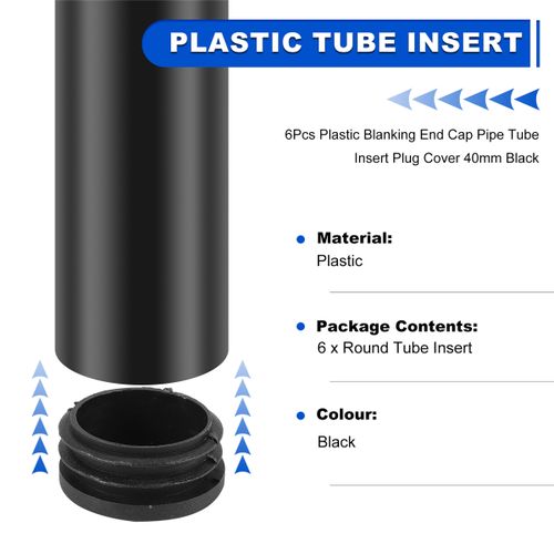 6Pcs Plastic Blanking End Cap good Tube Insert Plug Cover 40