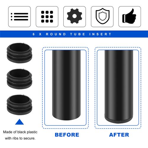 6Pcs Plastic Blanking End Cap good Tube Insert Plug Cover 40