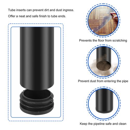 6Pcs Plastic Blanking End Cap good Tube Insert Plug Cover 40