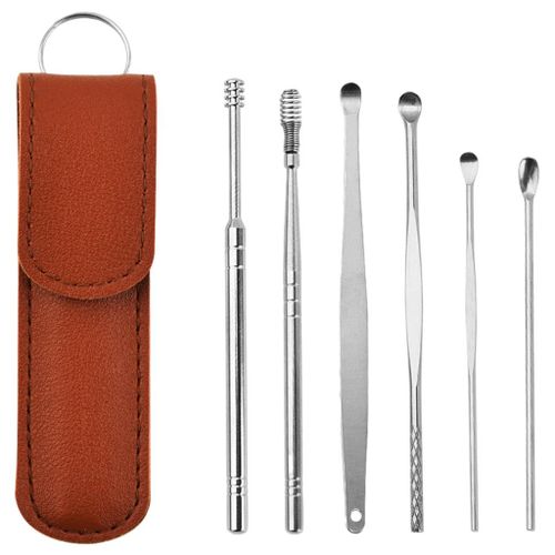 2 Set Ear  Cleaner Tool Set Steel Smooth Earpick Earwax