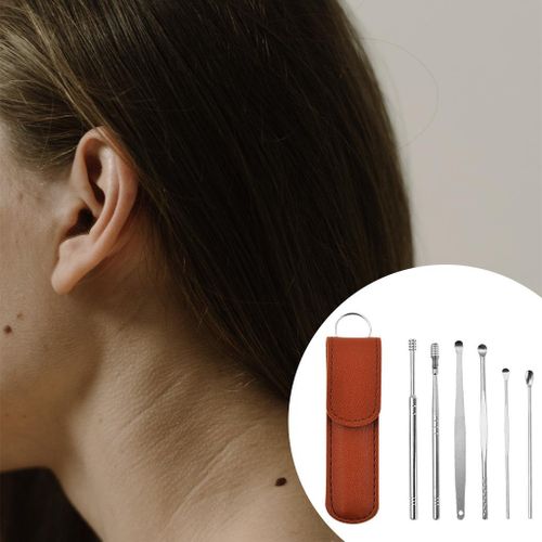 2 Set Ear  Cleaner Tool Set Steel Smooth Earpick Earwax