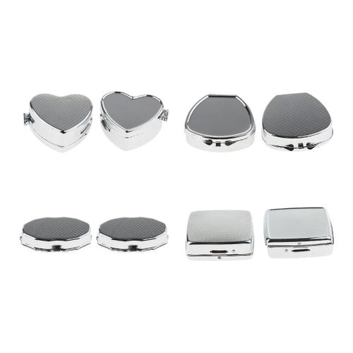 2 PCS 2 Slots Portable Metal Round  Box Pocket Storage Case