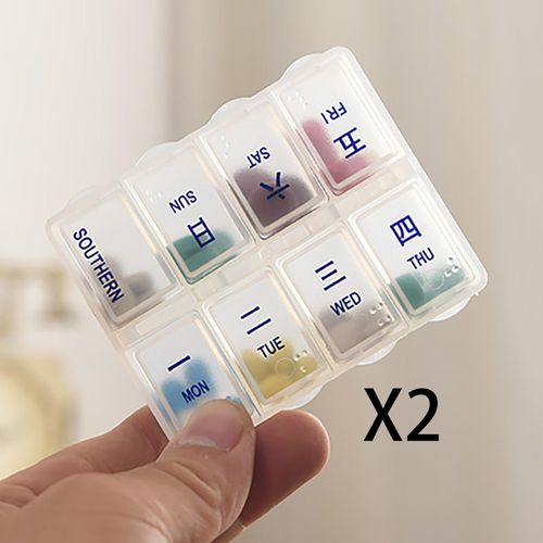 2 X 2Pcs Mini Weekly Organizer Vitamin Each Day Week