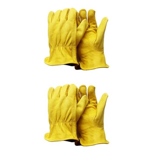 2pcs Industrial Safety Gloves Leather Gloves Size