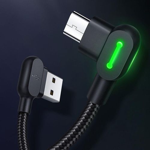 90 Degree Fast Charge LED Light Micro USB Extension Data Sync Charger