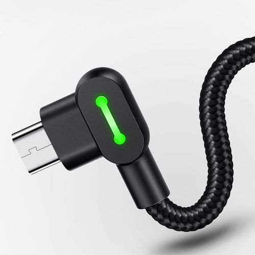 90 Degree Fast Charge LED Light Micro USB Extension Data Sync Charger