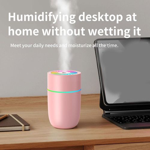 Desktop  With Colorful Night Light Atmosphere Pink