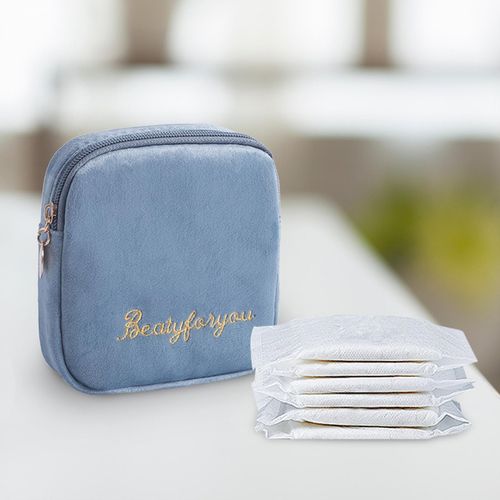 Reusable Sanitary Napkin Pads Storage Bag Flocking