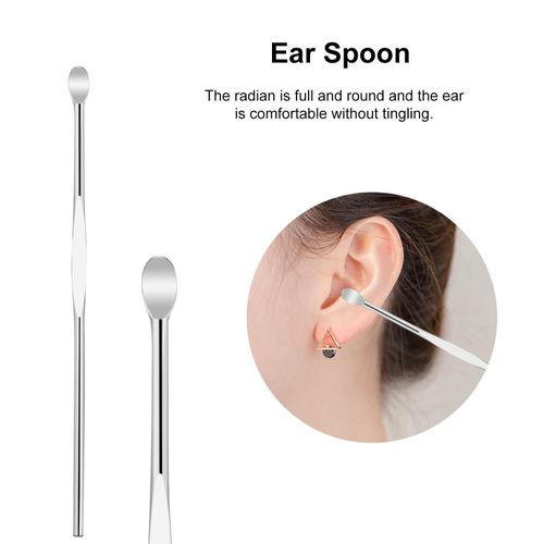 10Pcs Ear Pick Earwax Removal Kit Stainless Steel Earpick Ear Cleansing Tool Set Ear Wax Remover with Storage Pouch