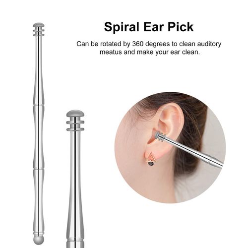 10Pcs Ear Pick Earwax Removal Kit Stainless Steel Earpick Ear Cleansing Tool Set Ear Wax Remover with Storage Pouch