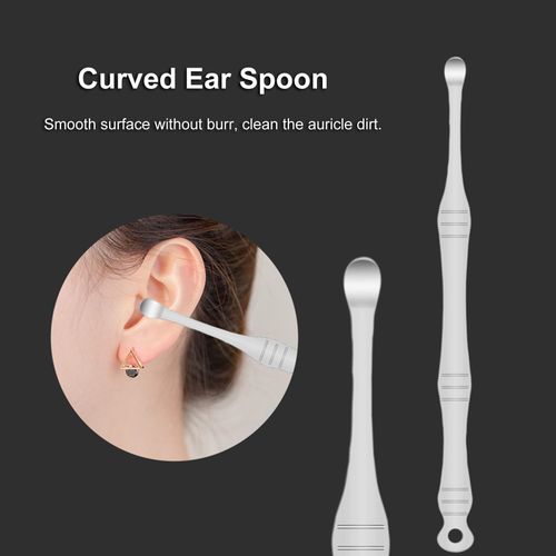 10Pcs Ear Pick Earwax Removal Kit Stainless Steel Earpick Ear Cleansing Tool Set Ear Wax Remover with Storage Pouch