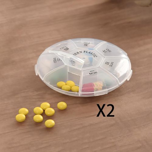 2 X 2x Mini Weekly  Box Organiser Reminder  Vitamin
