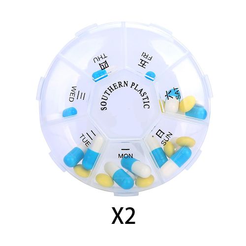 2 X 2x Mini Weekly  Box Organiser Reminder  Vitamin