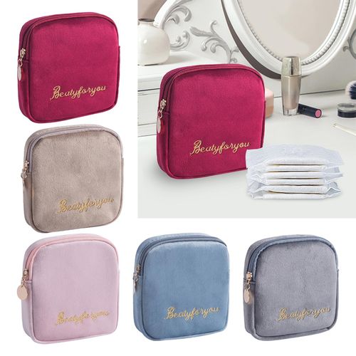 Sanitary Pad Storage Bag With Zipper Period Bag For Red