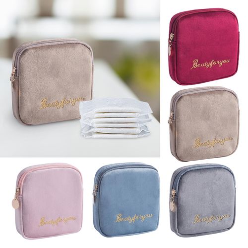 Sanitary Pad Storage Bag With Zipper Period Bag For Red