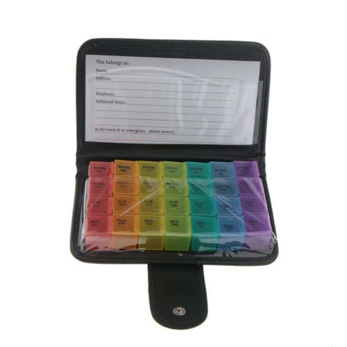 Weekly Daily  Box 28 Slots Organiser  Tablet Colorful