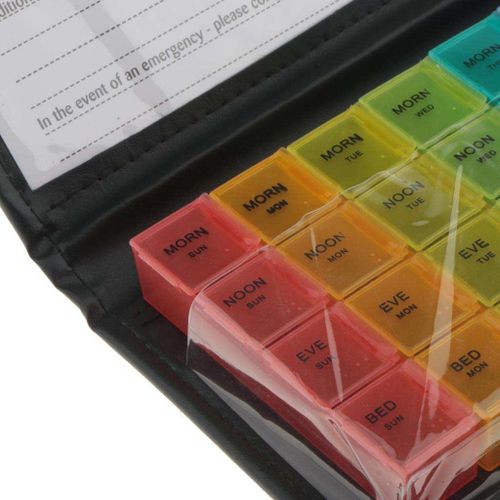 Weekly Daily  Box 28 Slots Organiser  Tablet Colorful