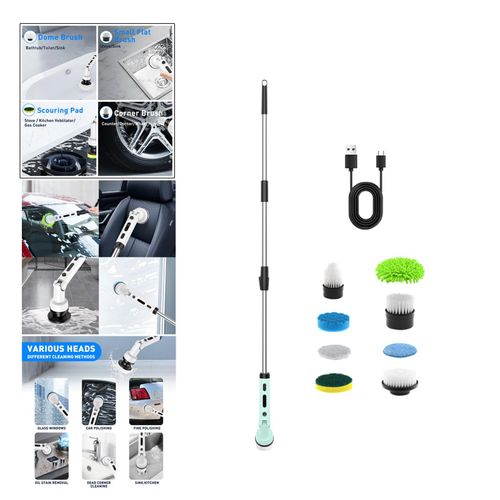Electric Cleaning Brush Shower Bathtub Cleaner Brush Green