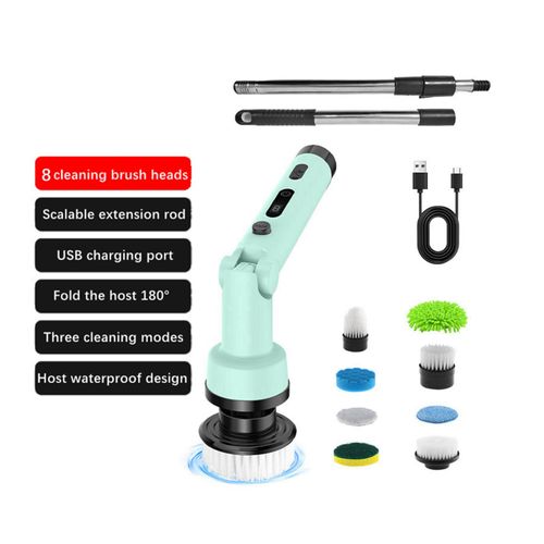 Electric Cleaning Brush Shower Bathtub Cleaner Brush Green