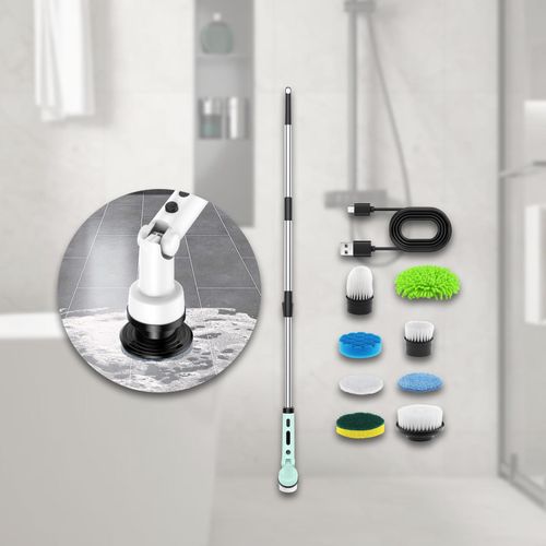 Electric Cleaning Brush Shower Bathtub Cleaner Brush Green