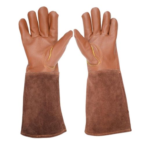 1 Pair Leather Gardening Gloves Thorn& Cut  Garden Work