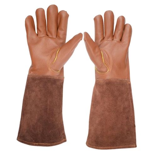 1 Pair Leather Gardening Gloves Thorn& Cut  Garden Work